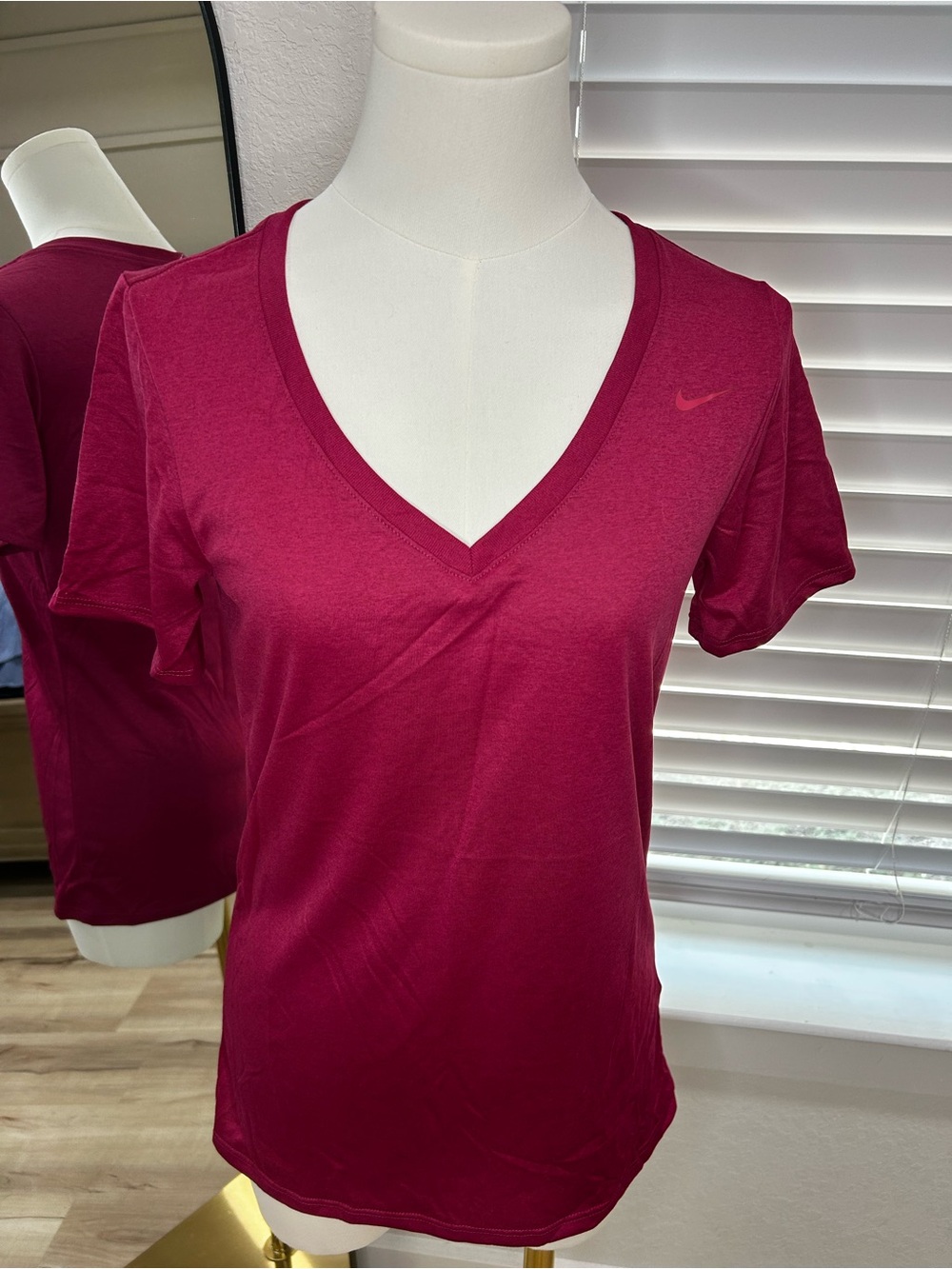 Nike Women's Short-Sleeve V-Neck Tee - Berry Red